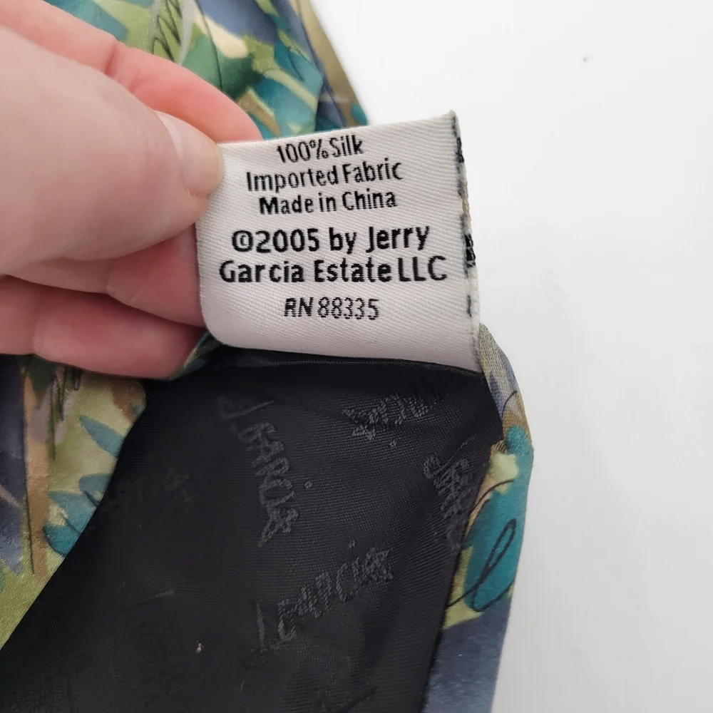 Jerry Garcia Oak Tree Limited edition Silk Tie Collection 40 Green & Gray